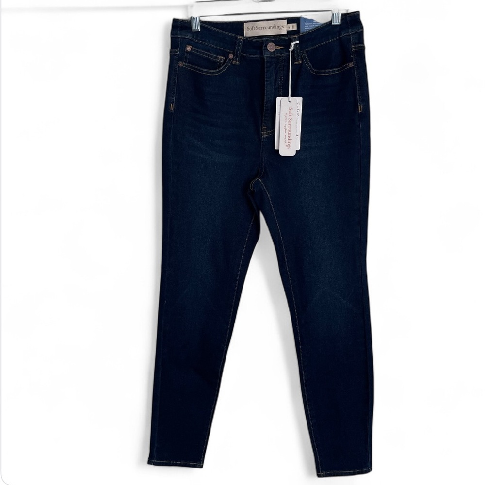 Soft Surroundings Jeans  Ultimate High Rise Slim Ankle  Womens 8P Dark Wash NWT